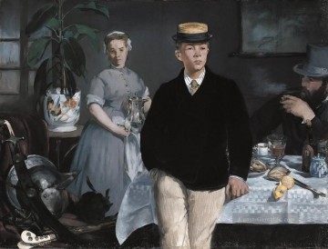  Manet Malerei - Das Mittagessen im Studio Realismus Impressionismus Edouard Manet